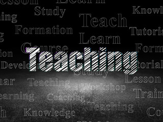 Fototapeta premium Studying concept: Teaching in grunge dark room