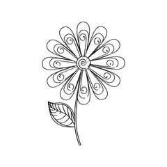 daisy flower decoration sketch vector illustration eps 10