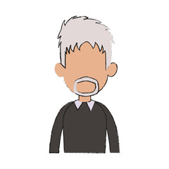 old man cartoon icon over white background. colorful design. vector illustration