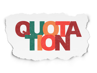 Money concept: Quotation on Torn Paper background