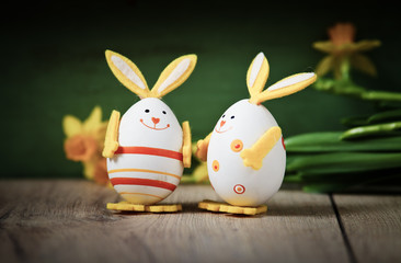 easter background with eggs