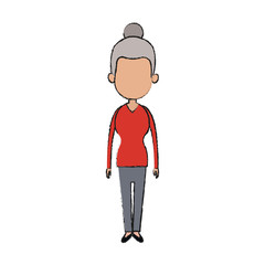 old woman cartoon icon over white background. vector illustration