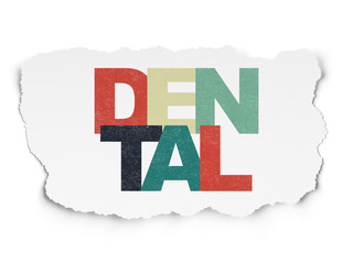 Health concept: Dental on Torn Paper background