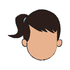 young woman cartoon icon over white background. colorful design. vector illustration