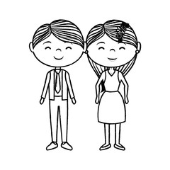 Obraz na płótnie Canvas couple lovers characters icon vector illustration design