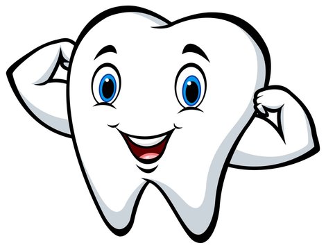 Cartoon strong tooth character