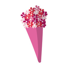 flowers bouquet icon over white background. colorful design. vector illustration