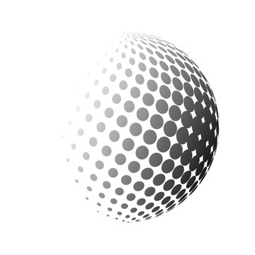 3d Vector Halftone Sphere. Vector Background. Design Elements