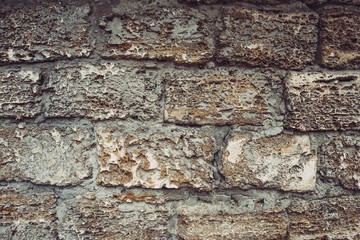 Stone wall. Outdoor background natural stone. Macro shot.