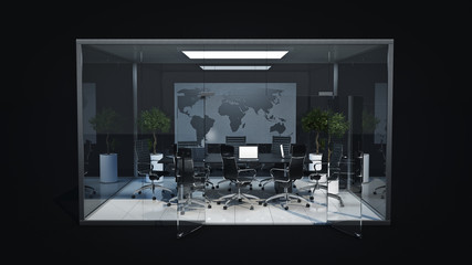 office panorama. 3d rendering