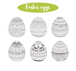 Easter eggs. Coloring book