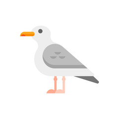 Obraz premium Vector flat style illustration of seagull.