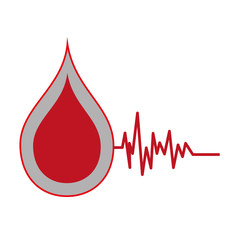Fototapeta premium blood donation campaign emblem vector illustration design