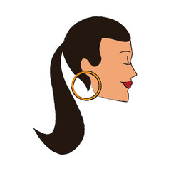 woman cartoon icon over white background. colorful design. vector illustration