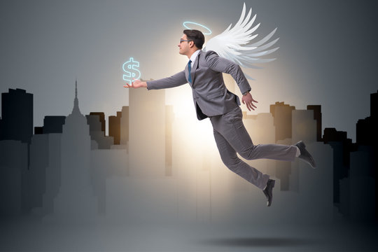 Angel Investor Concept With Businessman With Wings