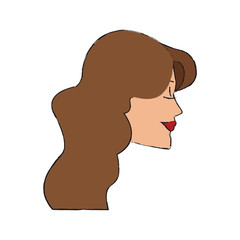 woman cartoon icon over white background. colorful design. vector illustration