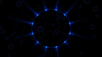 Abstract neon background. Shine swirling. Glowing spiral cover. .Bubbles elegant. Halo around. Power sparks data particle..Space tunnel. Glossy jellyfish. LED color ellipse. Glint glitter beam tech