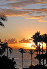 Obraz na płótnie Canvas Sunset on Kaanapali Coast of Maui, Hawaii