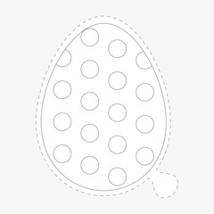 Coloring Book Easter egg sticker in trendy flat style.