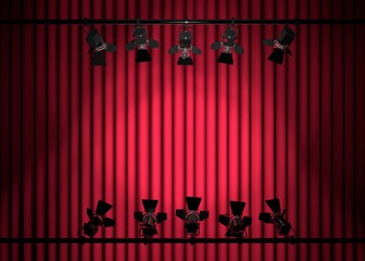 stage lights 3d render