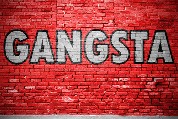 Gangsta Ziegelsteinmauer Graffiti