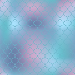 Mermaid fish skin vector pattern. Abstract fish scale seamless pattern for marine design. © Elya.Q