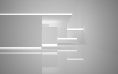 Empty dark abstract concrete smooth interior . Architectural background. 3D illustration and rendering