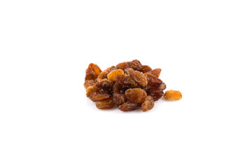 Sweet raisins on white