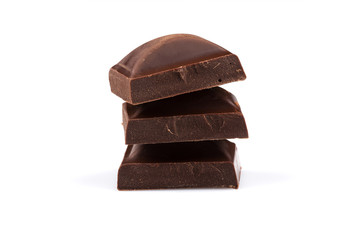 Stack of chocolate pieces