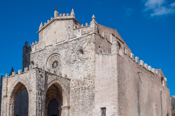 Fototapeta na wymiar View of the Main Cathedral of Erice, province of Trapani. Sicily, Italy