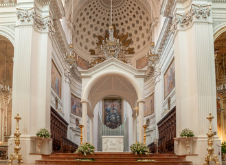 Interior of the Basilica of St. Lawrence the Martyr is the cathedral in Trapani