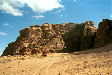 Fototapeta na wymiar Desert scene, Wadi Rum, Jordan