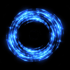 Abstract neon background. luminous swirling. Glowing spiral cover. Black elegant. Halo around. Power isolated. Sparks particle. Space tunnel. Glossy jellyfish. LED color ellipse. Glint glitter