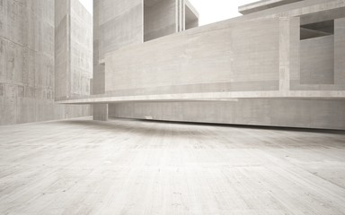 Abstract white parametric interior with window. 3D illustration and rendering.