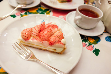 Cheesecake is a sweet dessert consisting of one or more layers. The main, and thickest layer, consists of a mixture of soft, fresh cheese, eggs, and sugar.