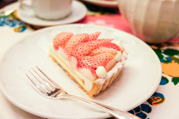 Cheesecake is a sweet dessert consisting of one or more layers. The main, and thickest layer, consists of a mixture of soft, fresh cheese, eggs, and sugar.