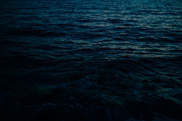 Natural background of open sea water surface at the dawn time