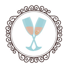 Toast with wine glasses vector illustration design