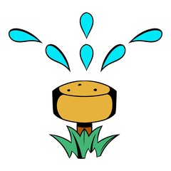 Irrigation hose icon cartoon