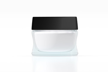 Glass jar with glossy plastic cap
