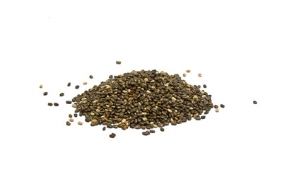 chia seeds isolated on white background
