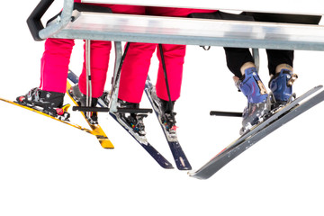 Ski Lift and Skier, Ski Resort Winter Season