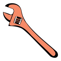Adjustable wrench icon cartoon