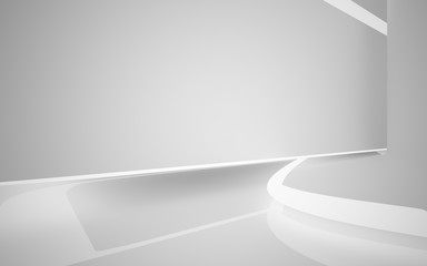Abstract white parametric interior with window. 3D illustration and rendering.