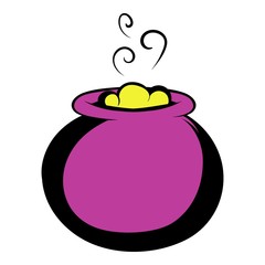 Witch cauldron with yellow potion