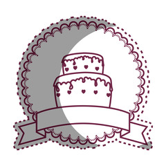 wedding delicious cake icon vector illustration design