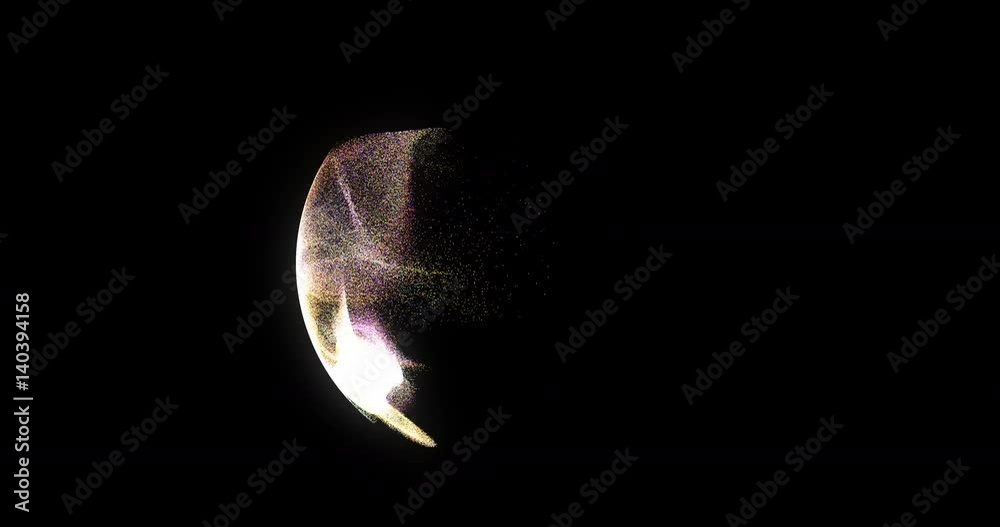 Poster abstract 4k motion background loop with particles and sphere. atom science technology,energy circle 