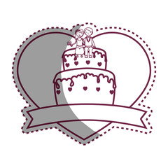wedding delicious cake icon vector illustration design
