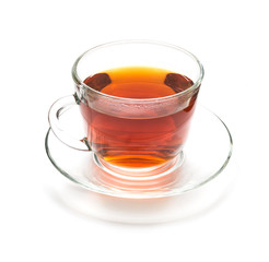 Isolated transparent cup of tea
