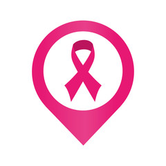 label with ribbon pink breast cancer vector illustration design